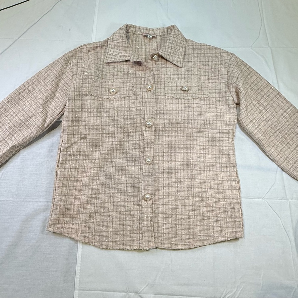 ANDREE BY UNIT Beige Checkered Blazer